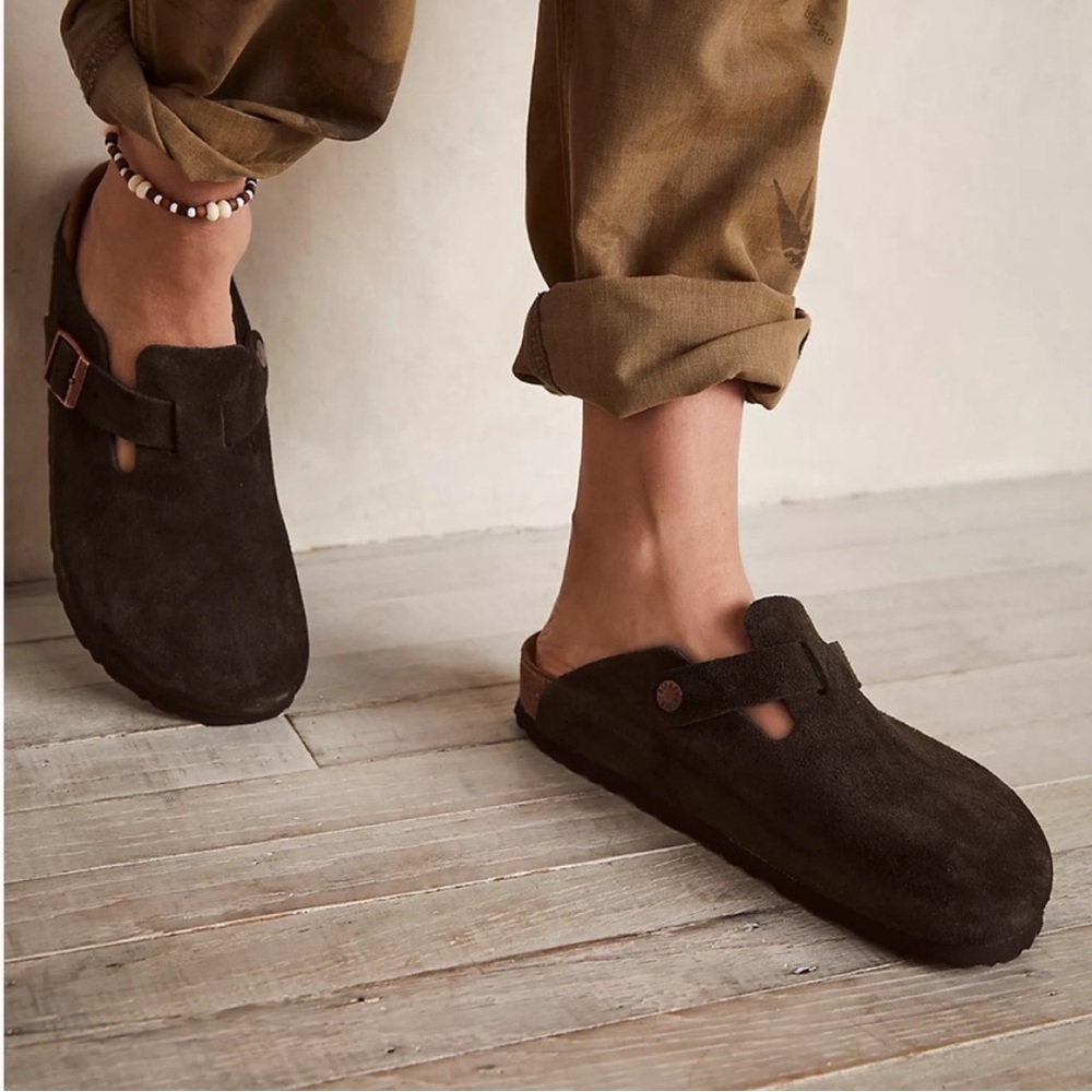 Birkenstock Boston Soft Footbed Suede Leather Clogs